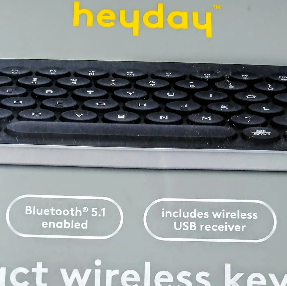 Heyday Gray and Black Compact Wireless Keyboard